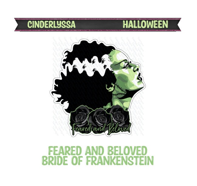 Feared and Beloved Bride of Frankenstein Silicone Mold, Aroma Bead Molds, Car Freshener Mold, Premium Cardstock