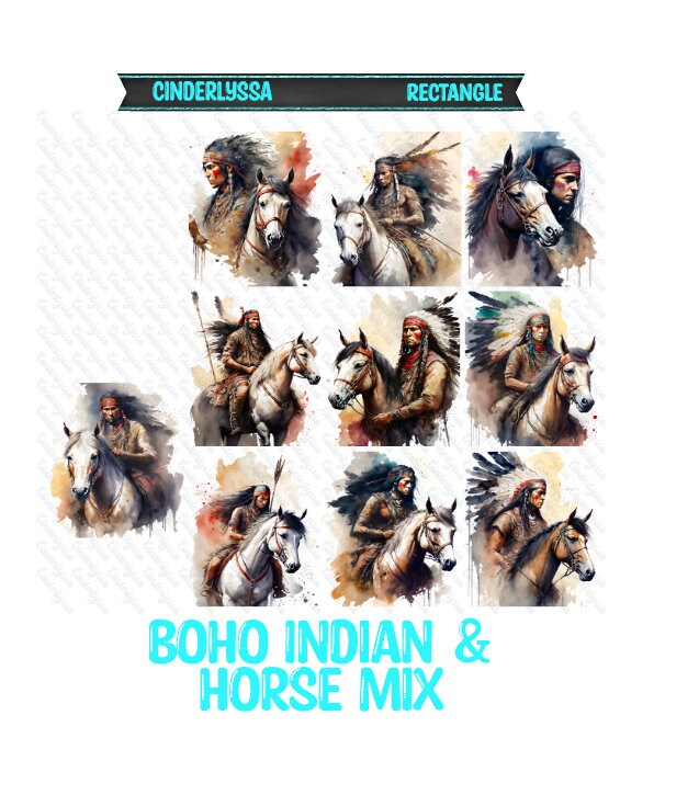 3x3.5 inch Rectangle: Boho Indian & Horse Theme Cardstock/Picture With Beveled Edge Silicone Mold, Aroma Bead Molds, Car Freshener Mold