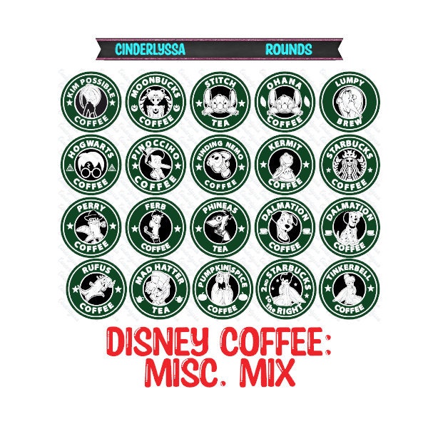 3 inch Round Disney Coffee Mix Cardstock Only for freshies: Silicone Mold, for Aroma Bead Molds, Car Freshener, Premium Cardstock Images