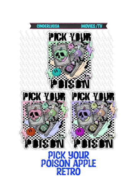 Pick your Poison Apple Retro Silicone Mold, Aroma Bead Molds, Car Freshener Mold, Premium Cardstock Images