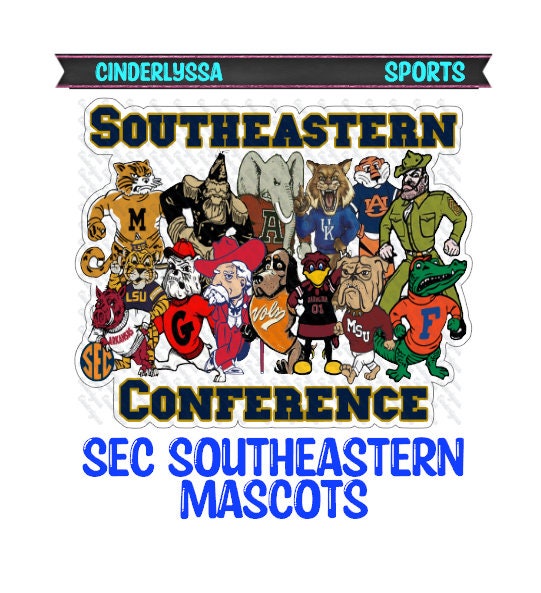 SEC Southeastern Mascots: Sports Football Silicone Mold, Aroma Bead Molds, Car Freshener Mold, Premium Cardstock Images