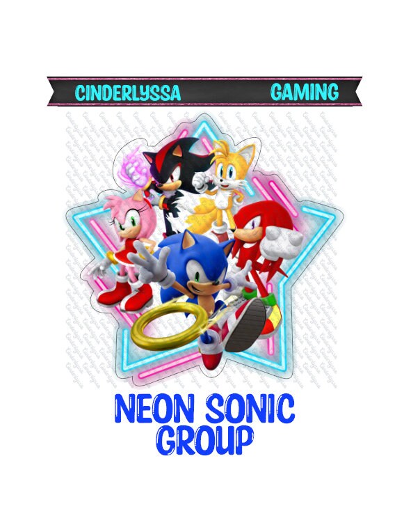 Neon Sonic Group - Gaming/Movie Inspired Silicone Mold, Aroma Bead Molds, Car Freshener Mold, Premium Cardstock, Silicone Cardstock Freshies