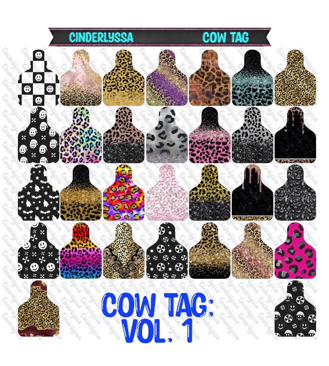 Cow Tag: Vol. 1 Theme Silicone Mold, Aroma Bead Molds, Car Freshener Mold, Car Freshies, Premium Cardstock Images