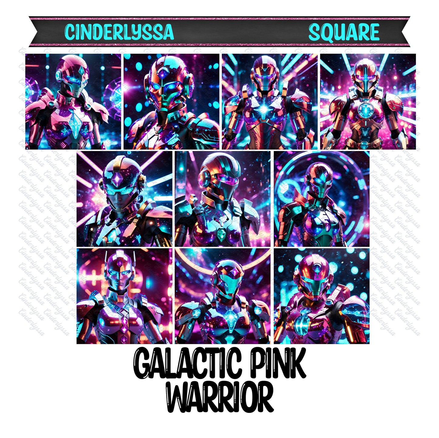 2 inch Square Galactic Pink Warrior Cardstock Only for freshies -NO MOLD: Car Freshener, Premium Cardstock Image