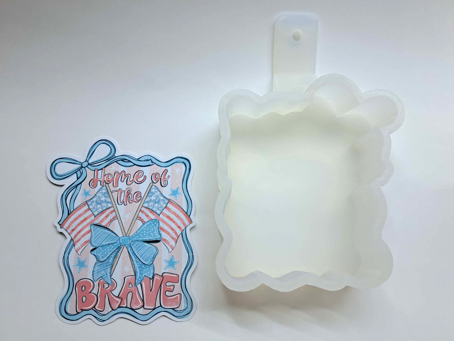 Home Of The Brave Coquette Bow Frame Cardstock Silicone Mold, Aroma Bead Molds, Premium Cardstock