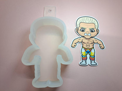 Wrestling Chibi: Cody Rhodes Cardstock Silicone Mold, Aroma Bead Molds, Premium Cardstock Images