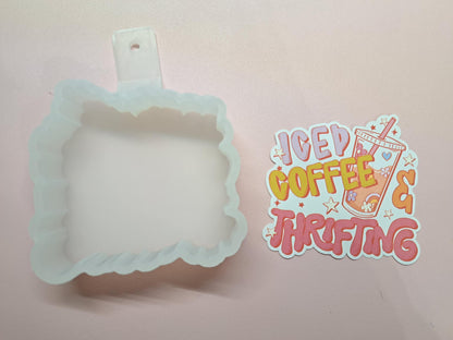 Iced Coffee & Thrifting Cardstock Silicone Mold, Aroma Bead Molds, Premium Cardstock Images