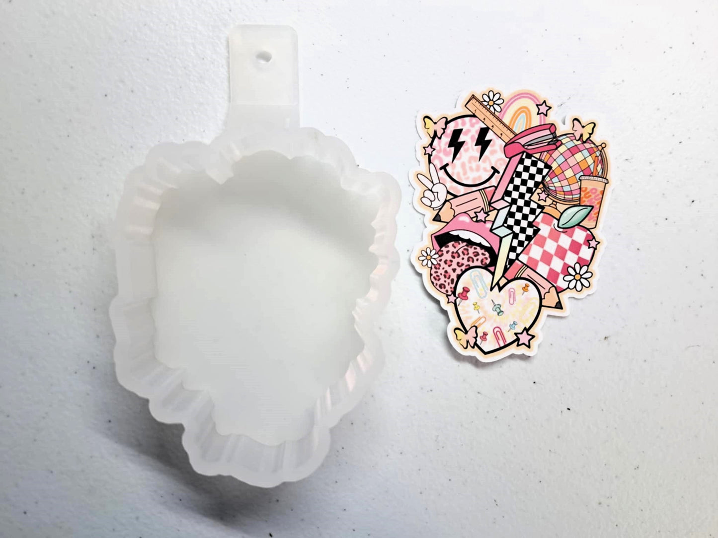 Retro Teacher Collage Cardstock Silicone Mold, Aroma Bead Molds, Premium Cardstock