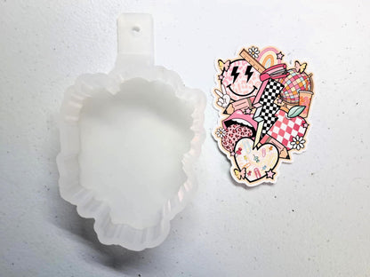 Retro Teacher Collage Cardstock Silicone Mold, Aroma Bead Molds, Premium Cardstock