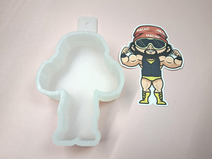 Wrestling Chibi: Macho Man Cardstock Silicone Mold, Aroma Bead Molds, Premium Cardstock Images