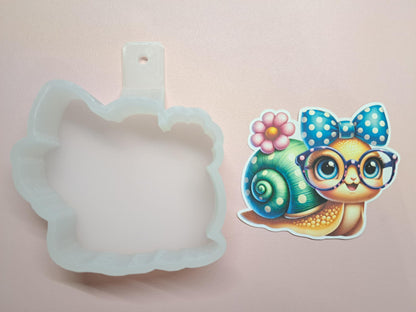 Cute Snail With Bow Cardstock Silicone Mold, Aroma Bead Molds, Premium Cardstock Images