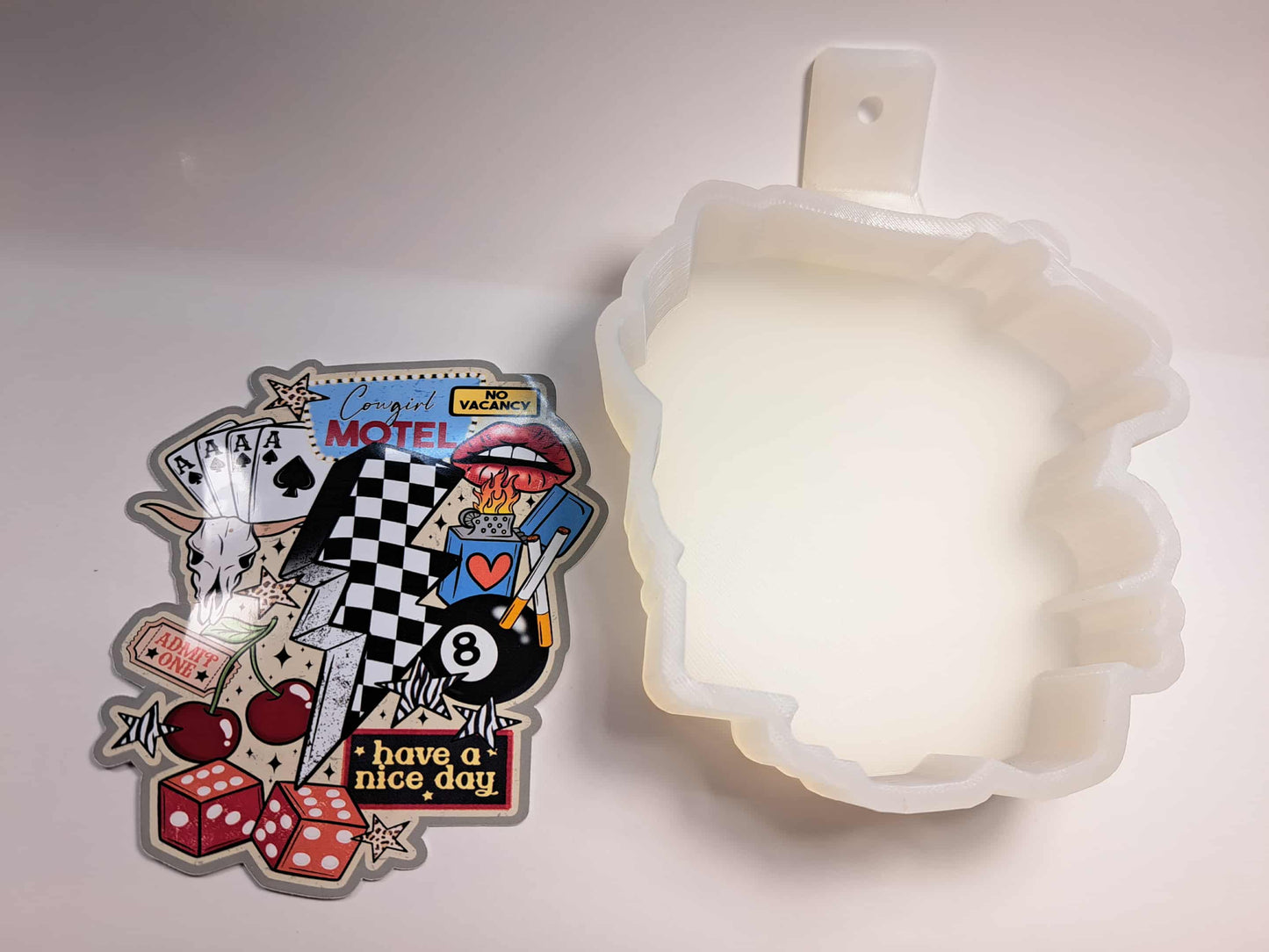 Cowgirl Motel Western Collage Cardstock Silicone Mold, Aroma Bead Molds, Premium Cardstock Images