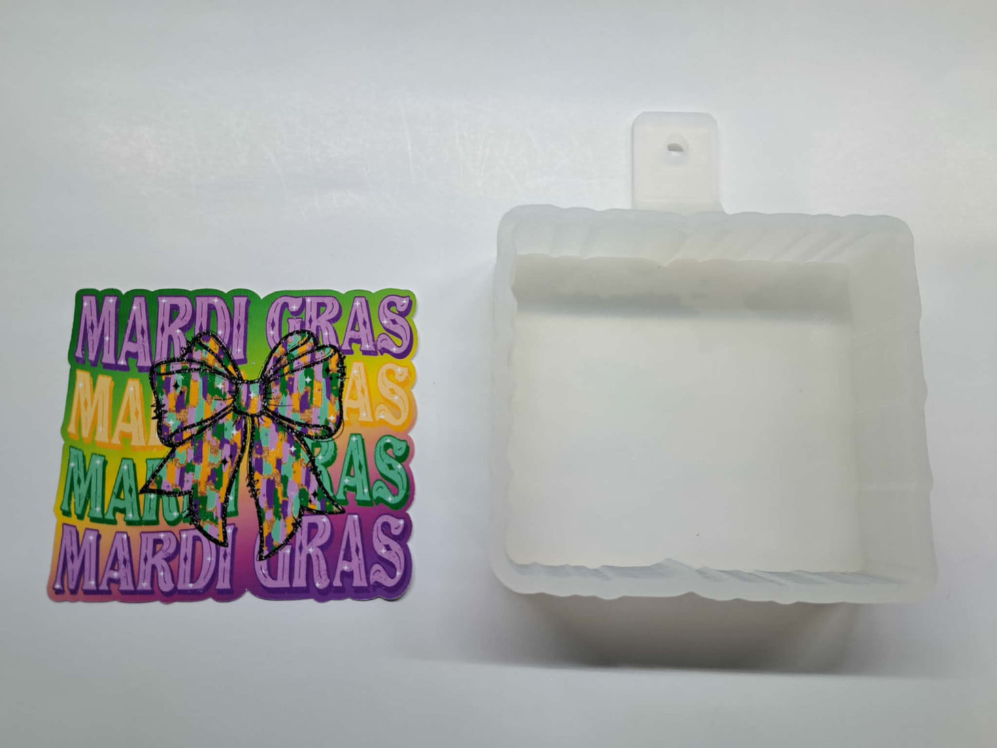 Mardi Gras Coquette Cardstock Silicone Mold, Aroma Bead Molds, Premium Cardstock