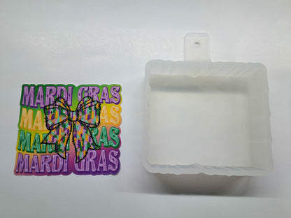 Mardi Gras Coquette Cardstock Silicone Mold, Aroma Bead Molds, Premium Cardstock