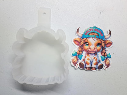 Salty Heifer Ballcap and Ponytails Cardstock Silicone Mold, Aroma Bead Molds, Premium Cardstock Images