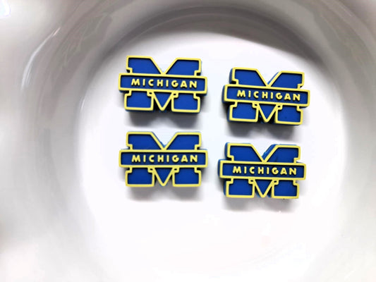 Michigan Logo Silicone Focal Bead