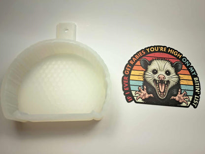 If I Ever Get Rabies Possum Cardstock Silicone Mold, Aroma Bead Molds, Premium Cardstock Images