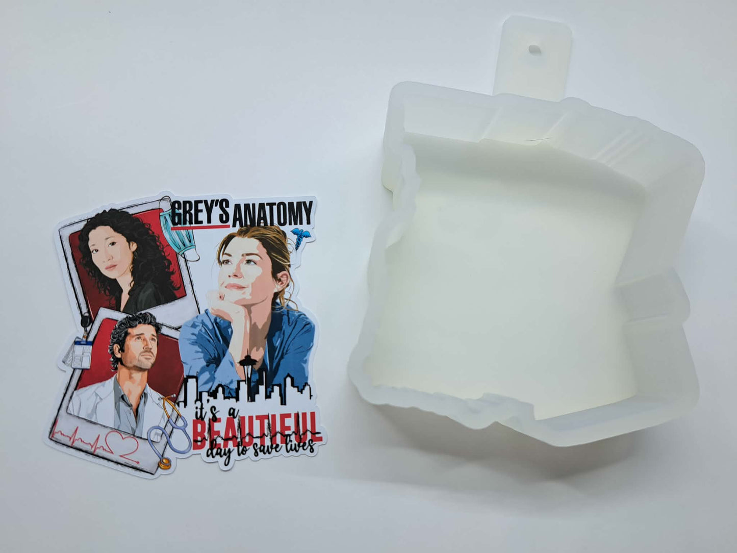 Grey's Anatomy Polaroids Cardstock Silicone Mold, Aroma Bead Molds, Car Freshies, Premium Cardstock Images