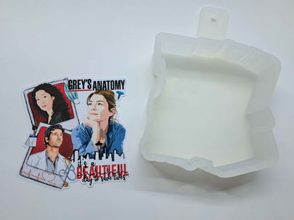 Grey's Anatomy Polaroids Cardstock Silicone Mold, Aroma Bead Molds, Car Freshies, Premium Cardstock Images