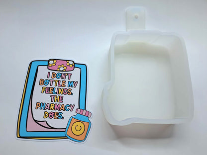 I Don't Bottle My Feelings Cardstock Silicone Mold, Aroma Bead Molds, Premium Cardstock Images