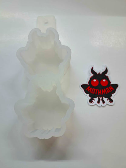 VENT CLIP: Mothman Cryptid Two Cavity Small Vent Clip Size Cardstock Silicone Mold, Aroma Bead Molds, Premium Cardstock Images