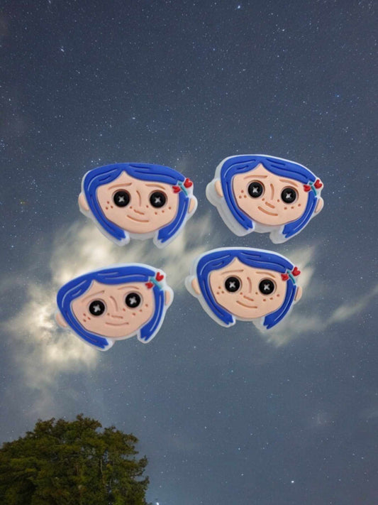 Coraline Face Silicone Focal Bead - 0875