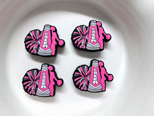 Cheerleader: Pink Cheer Silicone Focal Bead