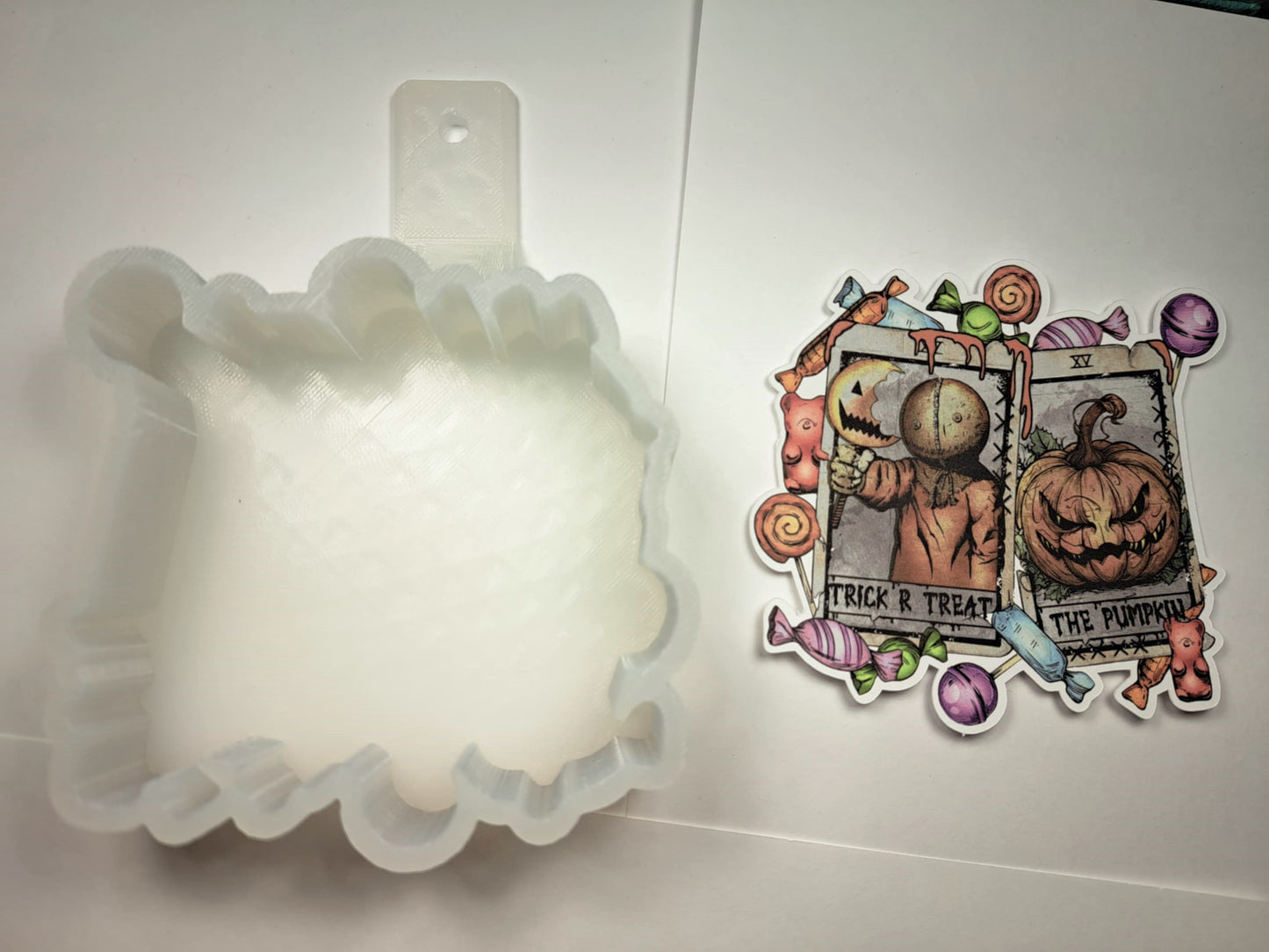 Trick or Treat Cards & Candy: Pumpkin and Sam Halloween Cardstock Silicone Mold, Aroma Bead Molds, Premium Cardstock Images
