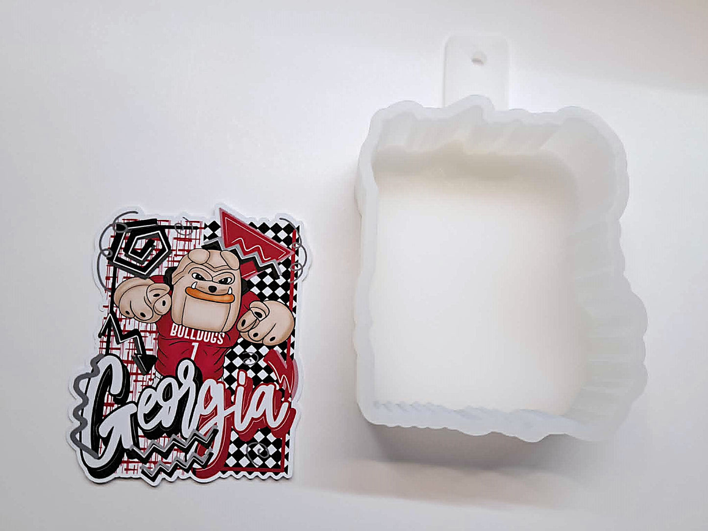Retro Preppy College Teams: Georgia Bulldogs Cardstock Silicone Mold, Aroma Bead Molds, Premium Cardstock Images