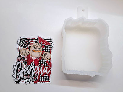 Retro Preppy College Teams: Georgia Bulldogs Cardstock Silicone Mold, Aroma Bead Molds, Premium Cardstock Images
