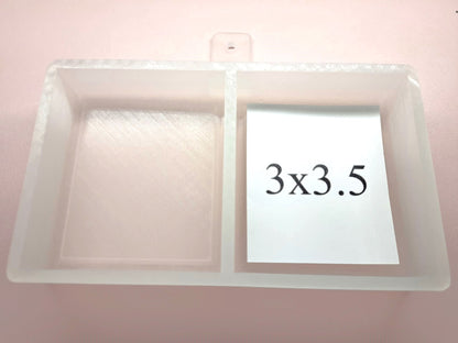 Rectangle: 3x3.5 Inch Dual Cavity Mold With .25 inch Curved Edge around Image Cardstock Silicone Mold, Aroma Bead Molds