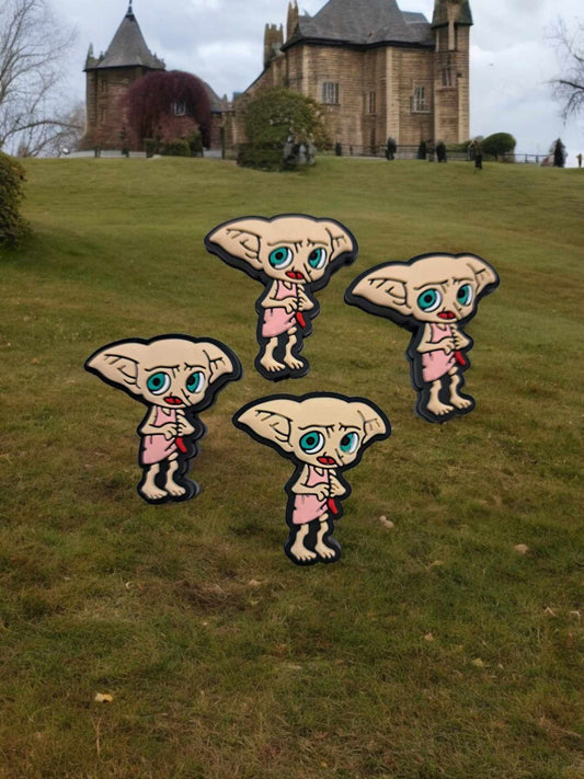 Dobby the Elf: Full Body Pink Shirt Holding a Sock Style 2 Silicone Focal Bead - 0852