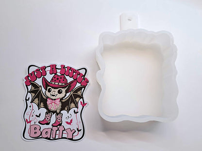 Just a Little Batty Western Cardstock Silicone Mold, Aroma Bead Molds, Car Freshies, Premium Cardstock Images