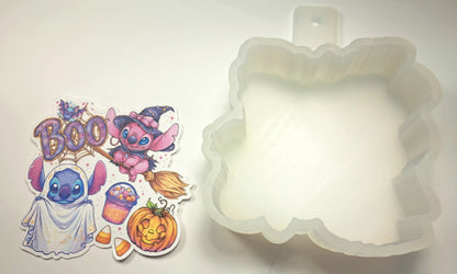 Stitch & Angel Boo Halloween Cardstock Silicone Mold, for Aroma Bead Molds, Premium Cardstock Images