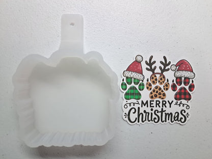 Paw Print Christmas Cardstock Silicone Mold, Aroma Bead Molds, Premium Cardstock Images