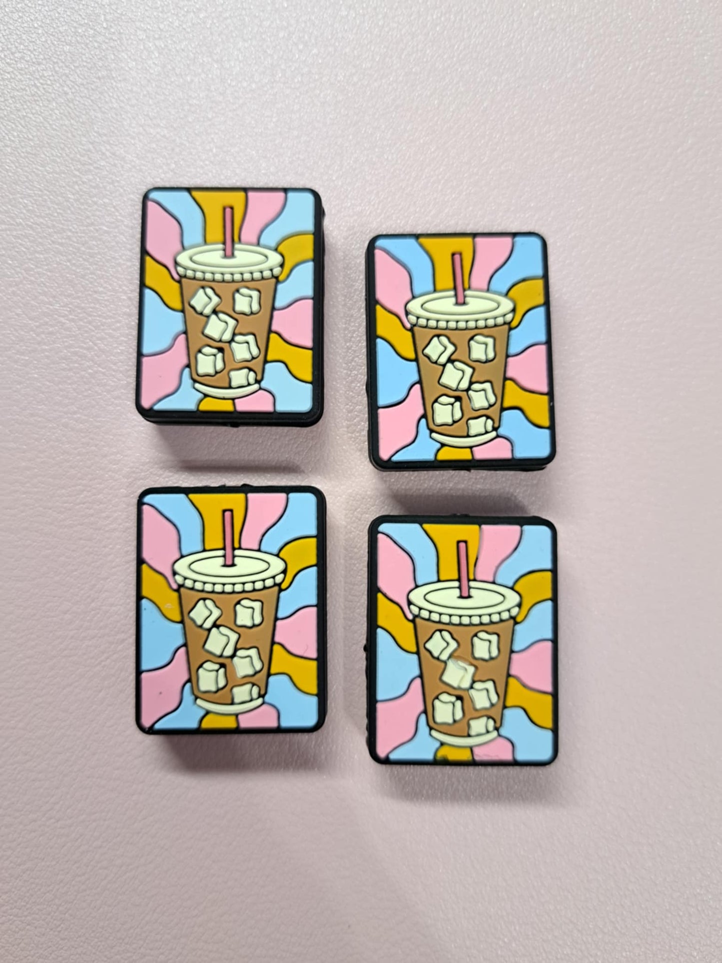 Iced Coffee Retro Silicone Focal Bead