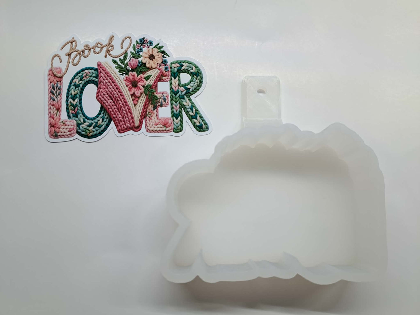 Book Lover Faux Yarn Cardstock Silicone Mold, Aroma Bead Molds, Car Freshies, Premium Cardstock Images