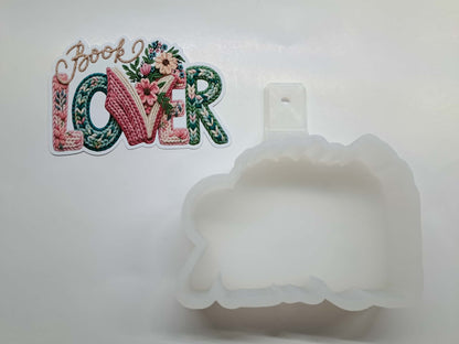 Book Lover Faux Yarn Cardstock Silicone Mold, Aroma Bead Molds, Car Freshies, Premium Cardstock Images