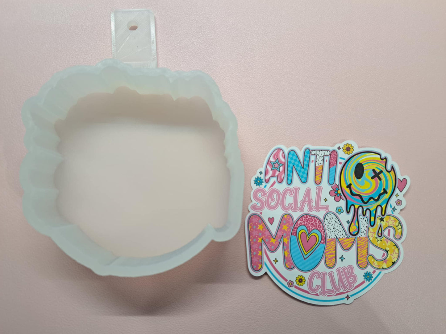 Anti Social Moms Club Cardstock Silicone Mold, Aroma Bead Molds, Car Freshies, Premium Cardstock Images