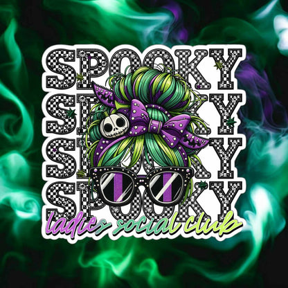 Spooky Ladies Social Club Messy Bun Cardstock Silicone Mold, Aroma Bead Molds, Premium Cardstock Images