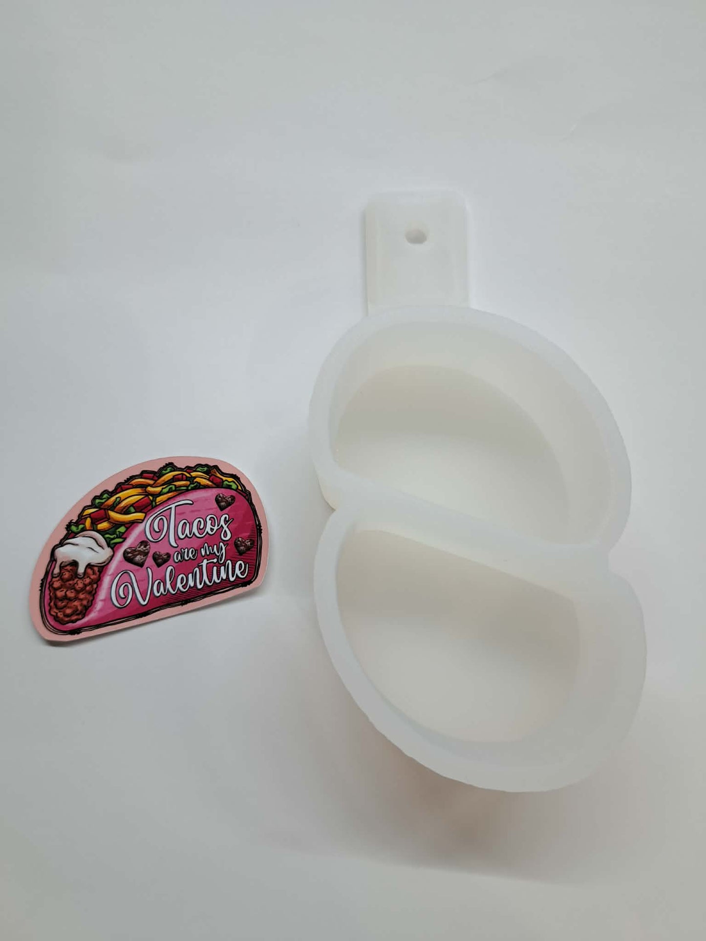 VENT CLIP: Tacos Are My Valentine Two Cavity Small Vent Clip Size Cardstock Silicone Mold, Aroma Bead Molds, Premium Cardstock Images