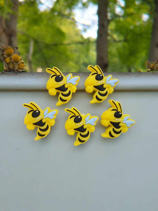 Hornet: Yellow with Black Silicone Focal Bead - 0892