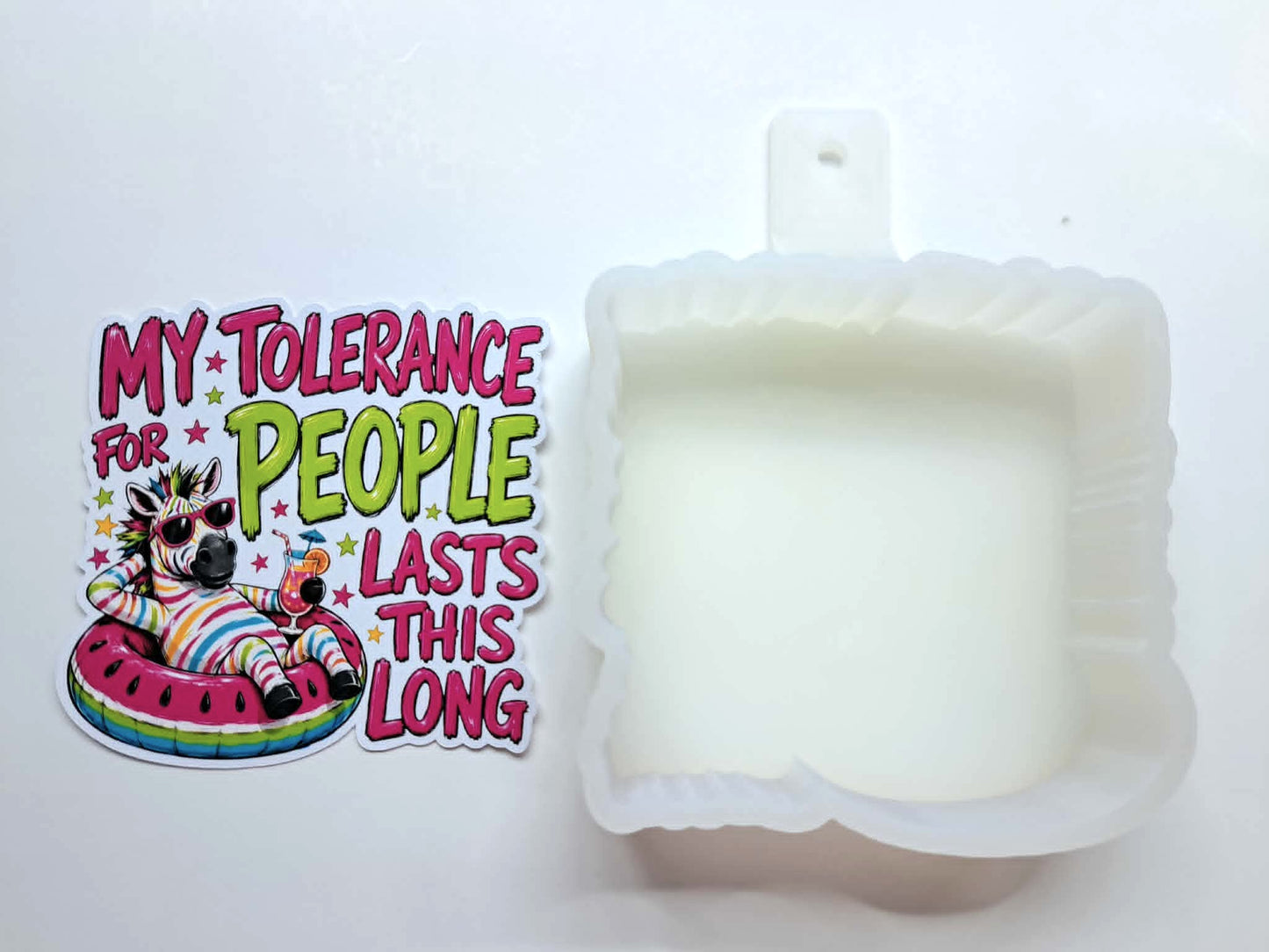 My Tolerance For People Cardstock Silicone Mold, Aroma Bead Molds, Premium Cardstock Images
