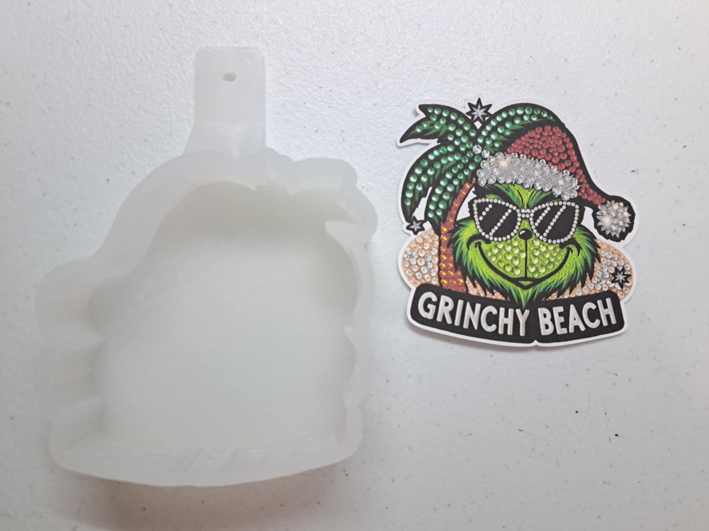 Grinchy Beach Summer Sequins Cardstock Silicone Mold, Aroma Bead Molds, Premium Cardstock Images