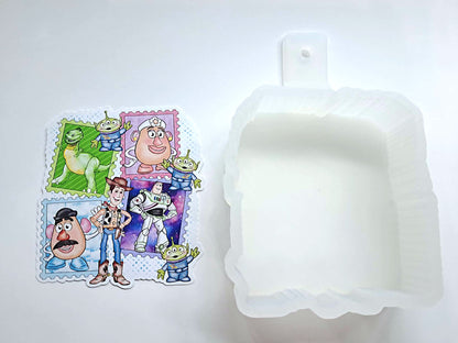 Toy Story Stamp Collage Cardstock Silicone Mold, Aroma Bead Molds, Premium Cardstock Images