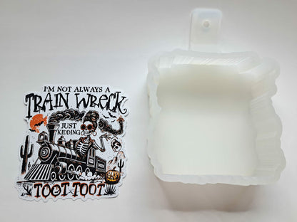 Train Wreck Toot Toot Cardstock Silicone Mold, Aroma Bead Molds, Premium Cardstock Images