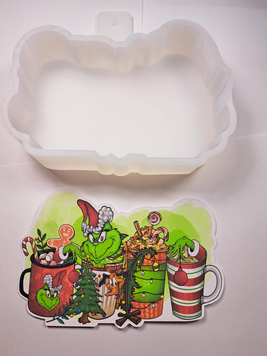 Mean One Christmas Coffee: Whoville Cardstock Silicone Mold, Aroma Bead Molds