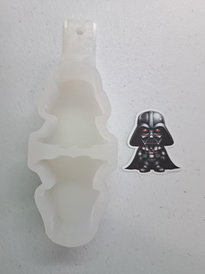 VENT CLIP Size: Darth Vader Star Wars Chibi - Dual Cavity Cavity Cardstock Silicone Mold, Aroma Bead Molds, Premium Cardstock