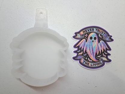 Never Trust The Living Ghost Cardstock Silicone Mold, Aroma Bead Molds, Car Freshies, Premium Cardstock Images