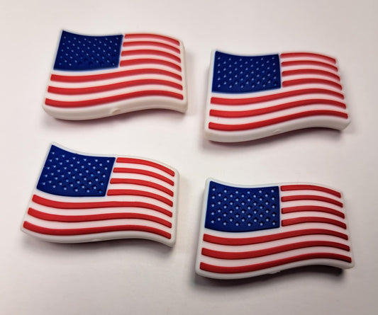 American Flag Silicone Focal Bead